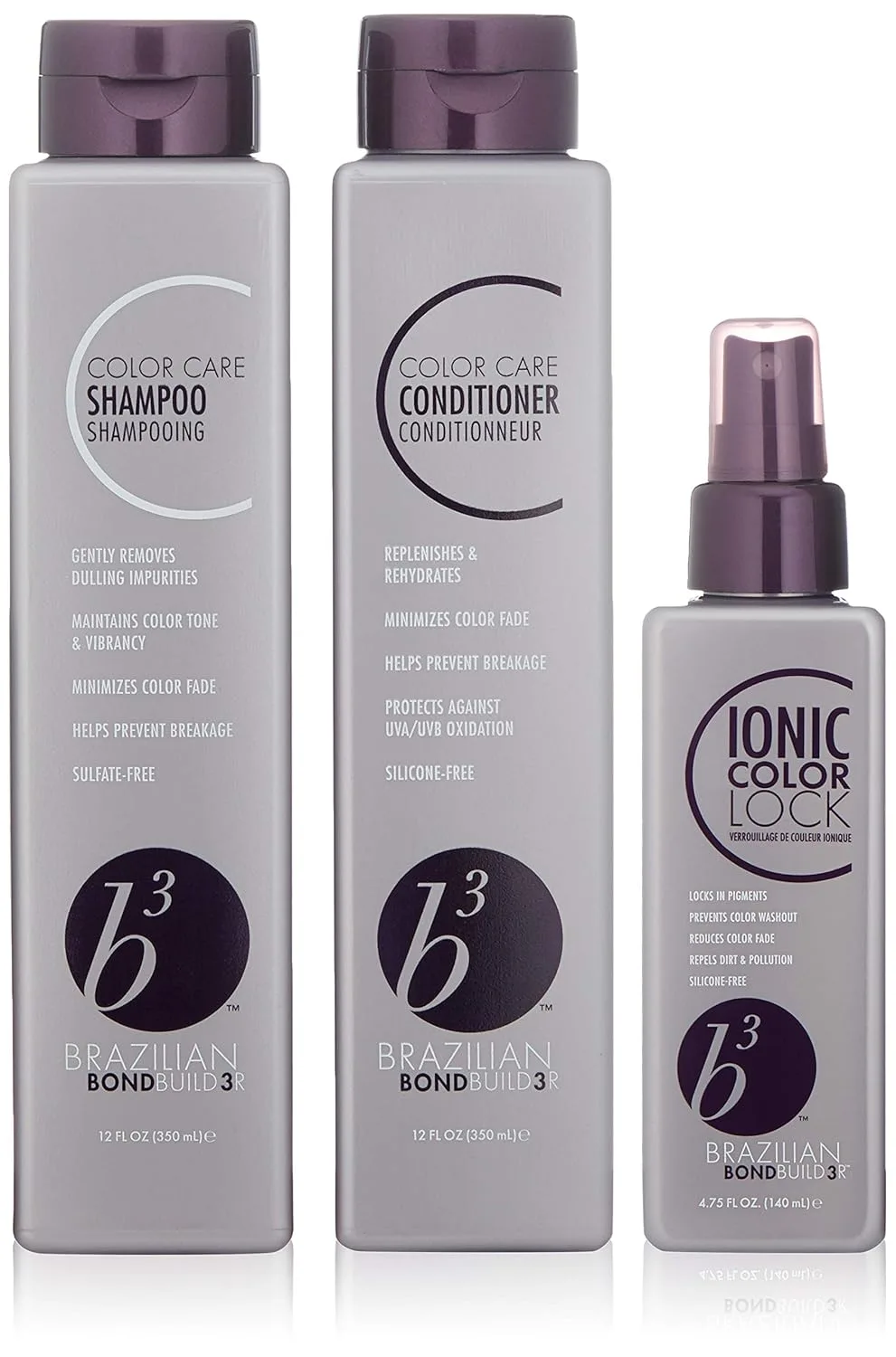 Шампунь и кондиционер B3 Brazilian Bondbuilder Color Care с функцией фиксации цвета, 28,75 жидких унций (3 шт.)
