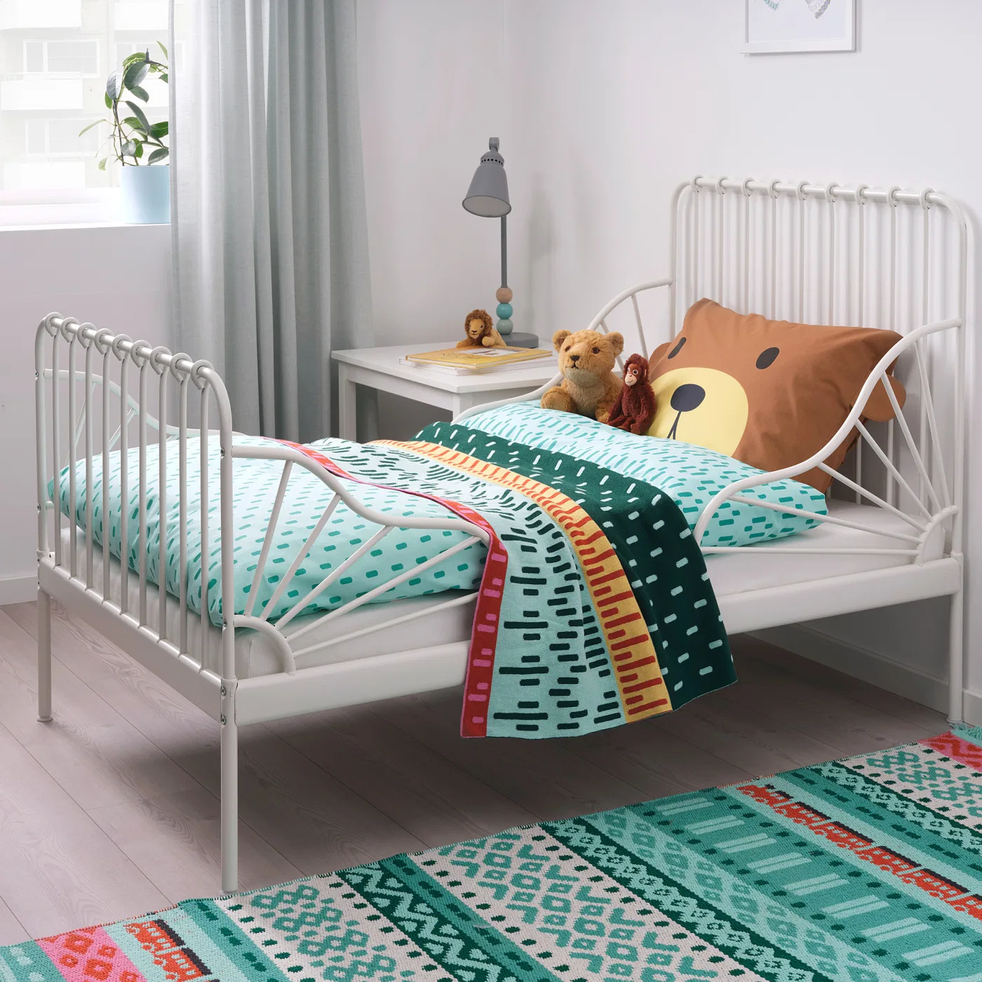 Раздвижная кровать IKEA MINNEN, 80x200 см, белый — фото 2
