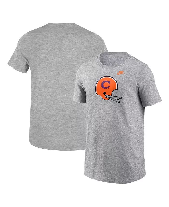 

Футболка со шлемом Clemson Tigers для больших мальчиков и девочек Heather Gray Nike
