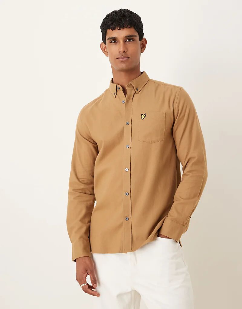 

Рубашка Lyle & Scott из простой фланели цвета тигрового глаза