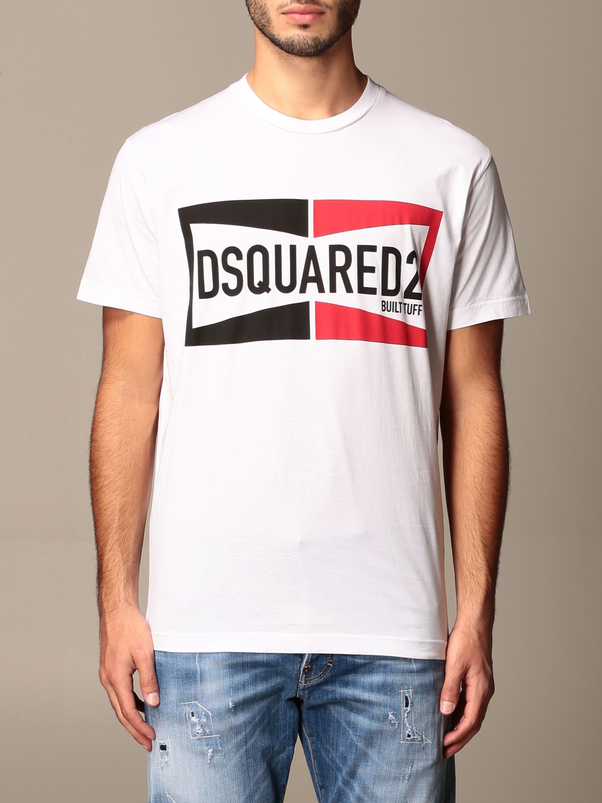 

Белая хлопковая мужская футболка Dsquared2