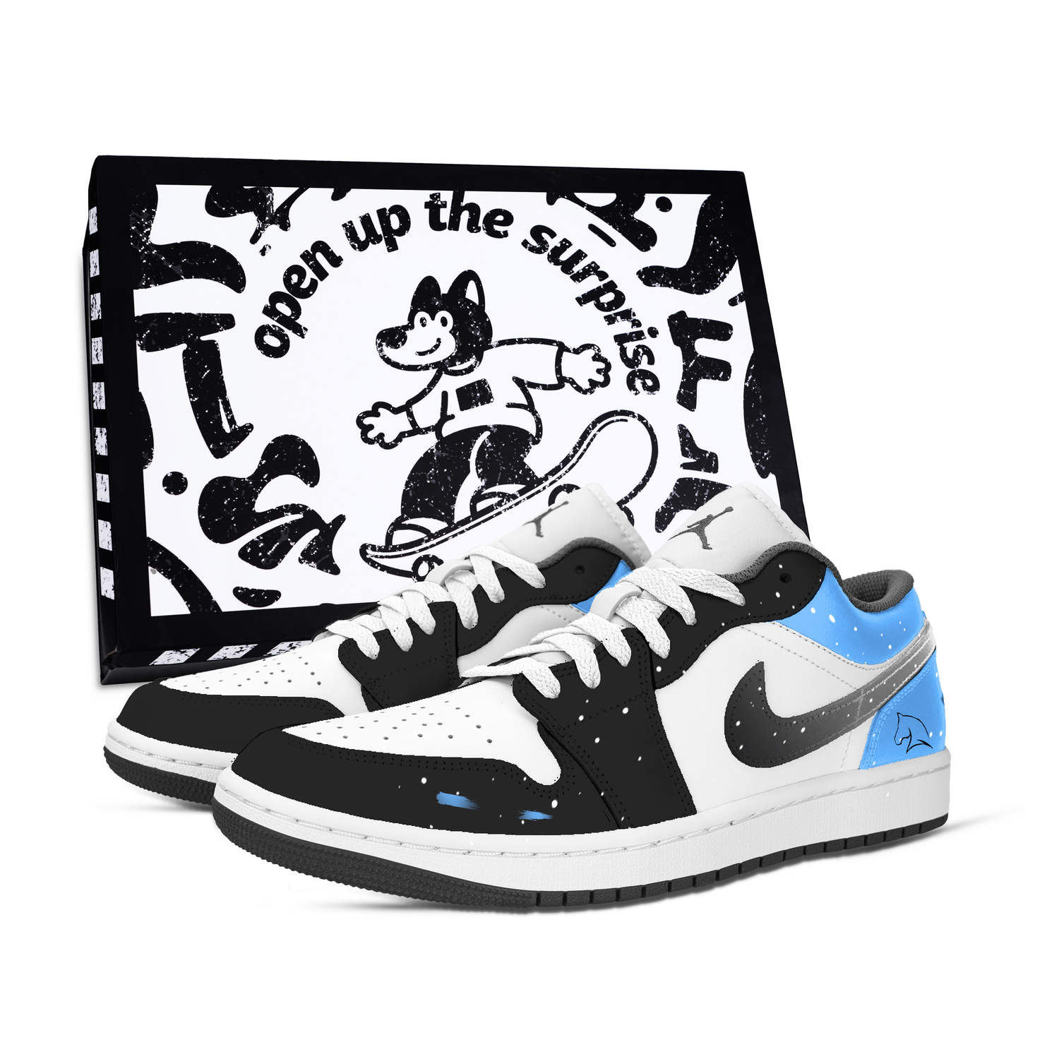 

Кроссовки баскетбольные Air 1 Flash Snow Shadow Box Abrasion Resistant низкие vintage unisex Jordan, белый/синий/серый