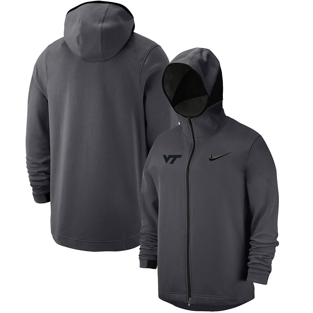 

Мужская худи с молнией во всю длину Nike Anthracite Virginia Tech Hokies в тон Showtime, цвет Vat Grey