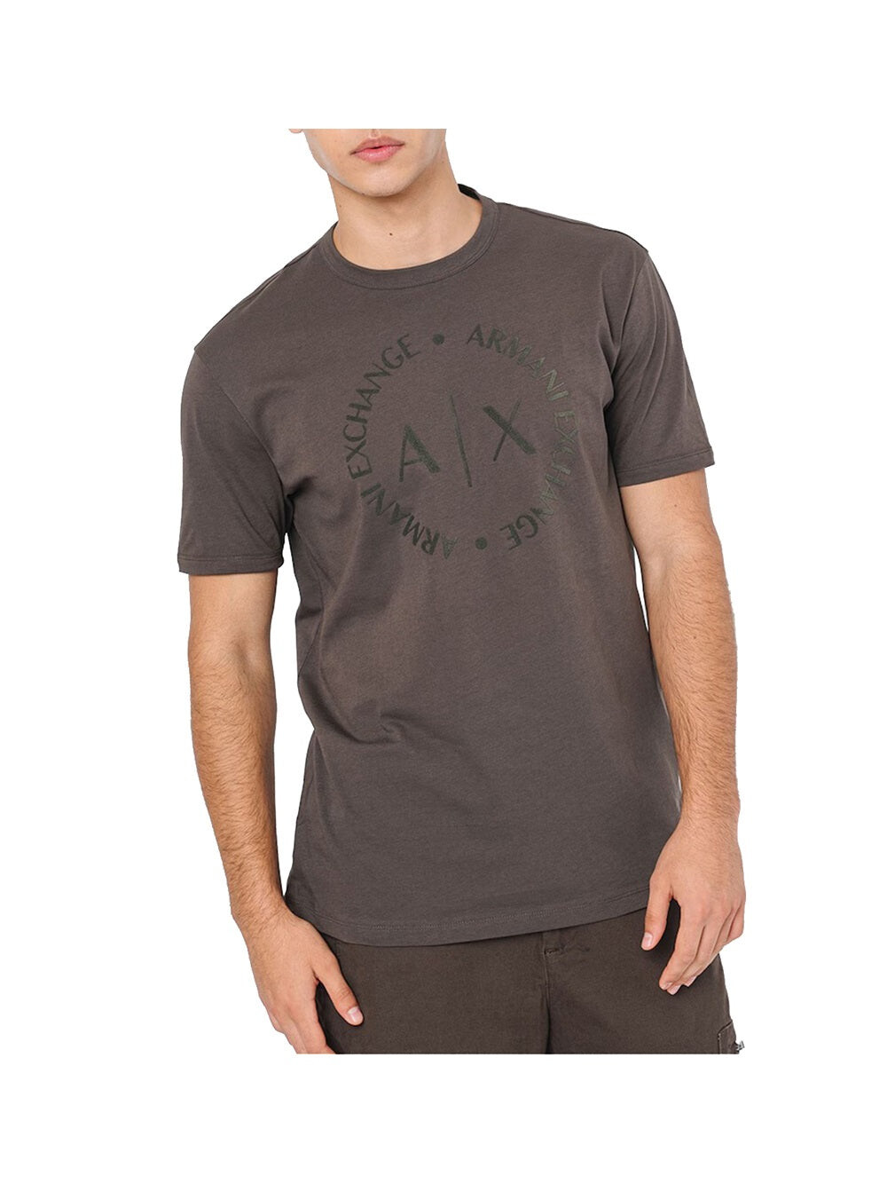 

Коричневая мужская футболка Armani Exchange