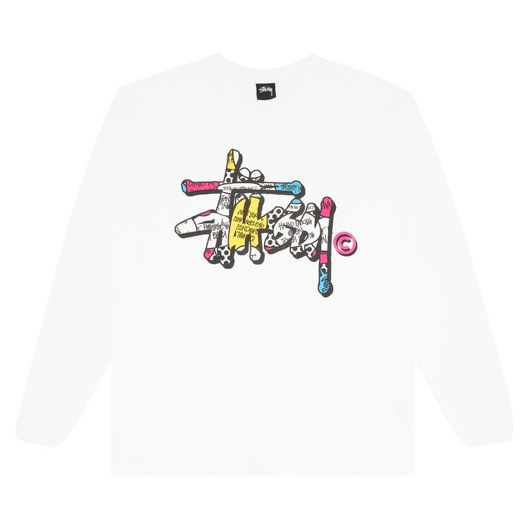 

Лонгслив Stussy Gear Script Tee 'White', белый