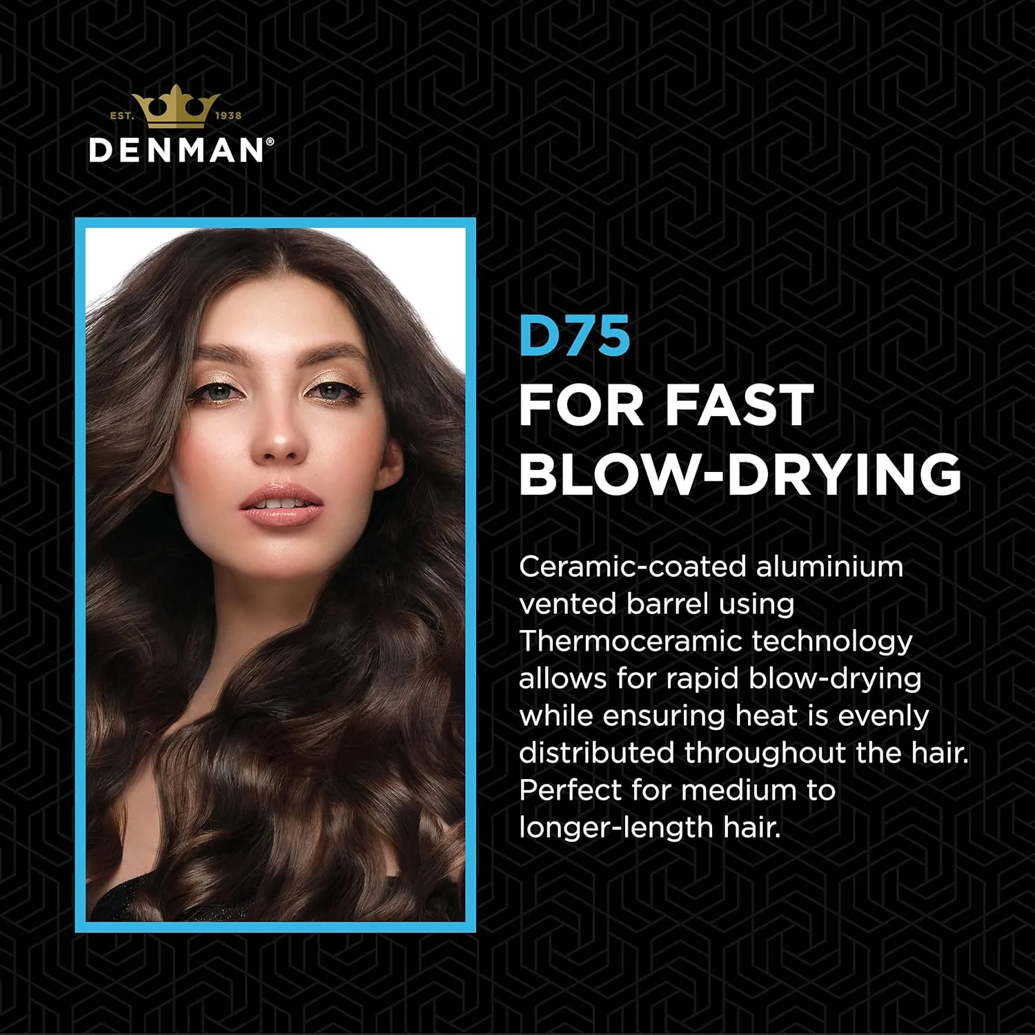 Denman Thermo Ceramic Hourglass Hot Curl Brush - термощетка для укладки волос с керамическим покрытием, создание локонов, объема и прикорневого объема, Gray Средний, medium 1.5 inch — фото 3