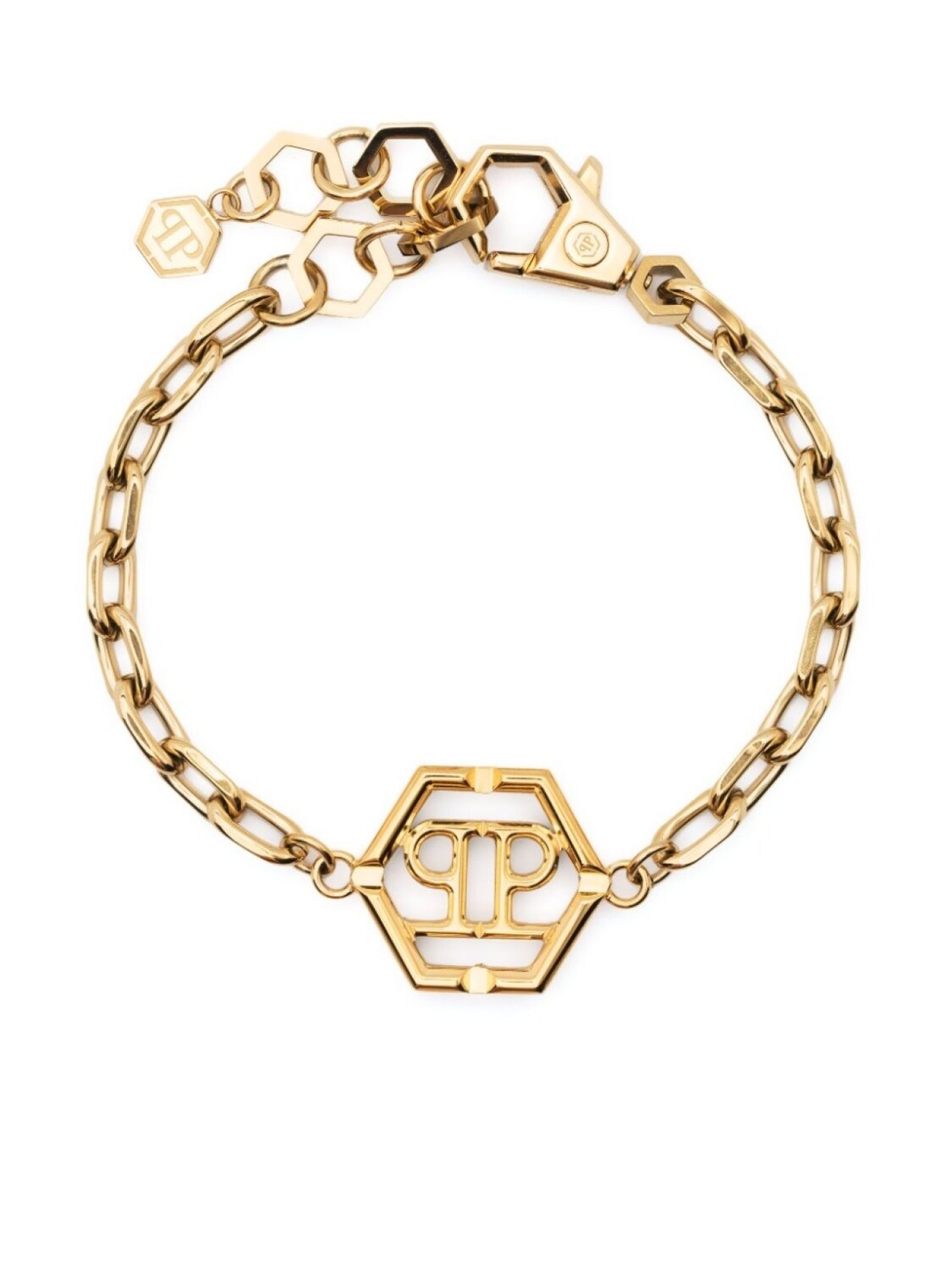 

Браслет с логотипом Hexagon Philipp Plein, золотой