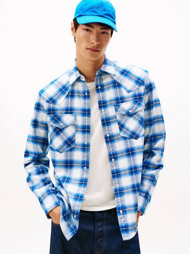 

Фланелевая рубашка Tommy Jeans в клетку из хлопка Tommy Hilfiger