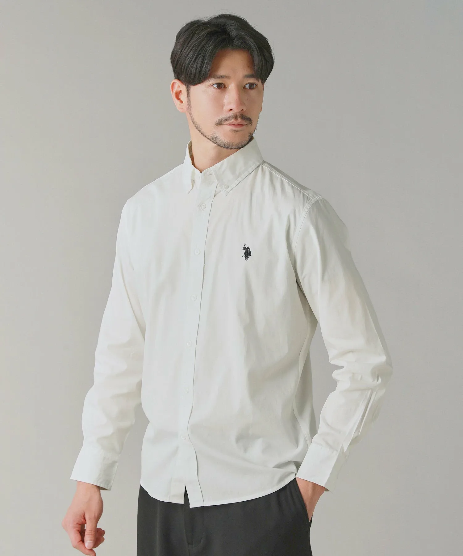 Рубашка с длинными рукавами из хлопчатобумажной ткани U.S. POLO ASSN., White