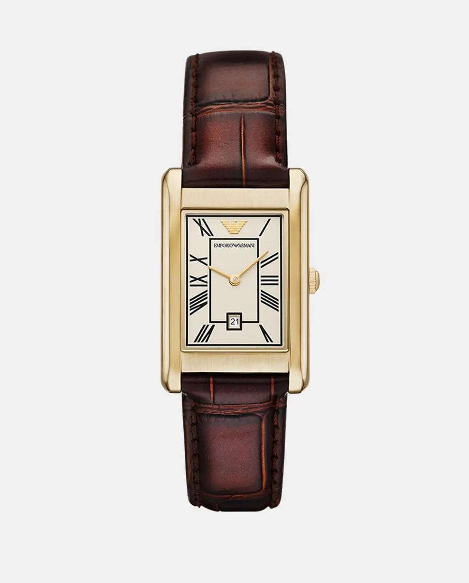 

AR11665 мужские часы из коричневой крокодиловой кожи Emporio Armani, коричневый