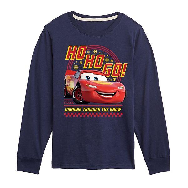 

Футболка с длинным рукавом Boys 8-20 's cars ho ho go dashing through the snow Disney / Pixar, Navy