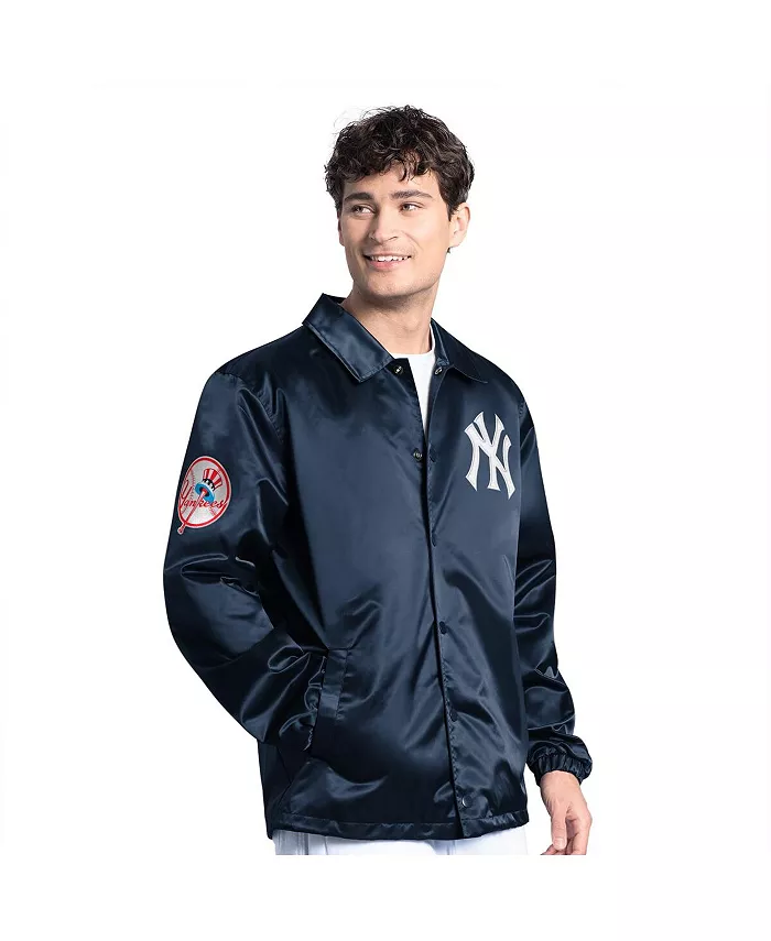 

Мужская тренерская куртка на молнии New York Yankees Cooperstown Collection Point Man в синем цвете Starter