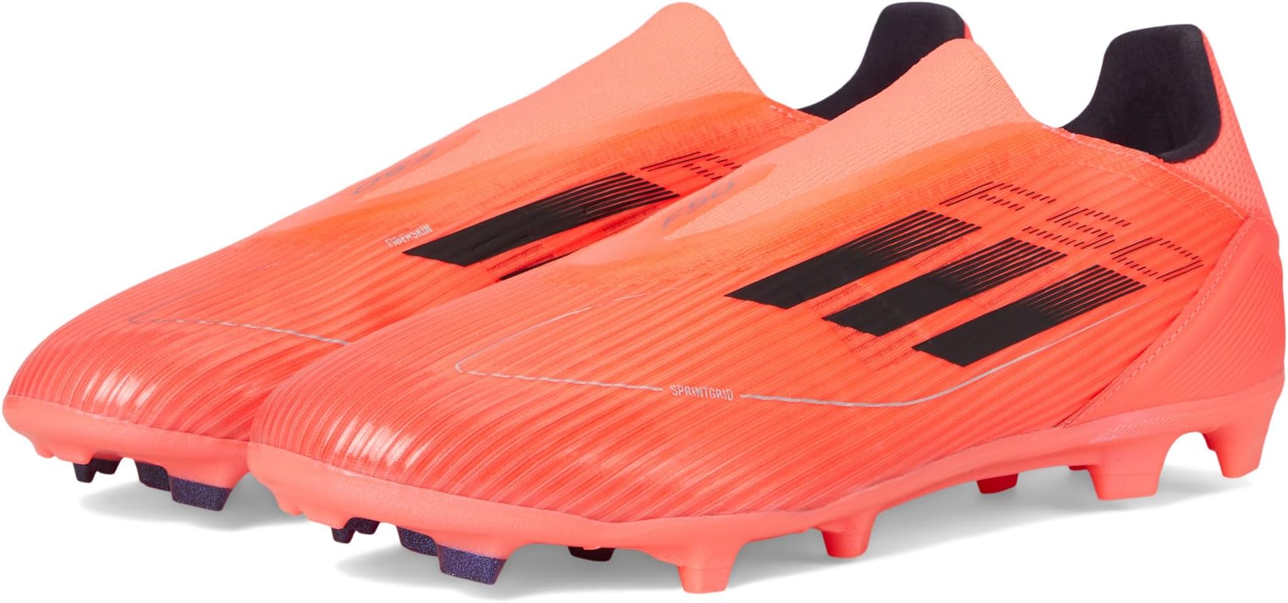 

Кроссовки adidas F50 League Laceless Firm Ground Soccer Cleats, цвет Turbo/Aurora Black/Platin Metallic