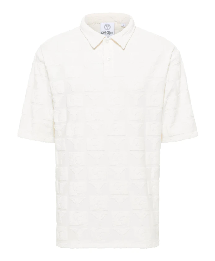 

Рубашка-Поло оверсайз с махровыми вставками Carlo Colucci, белый