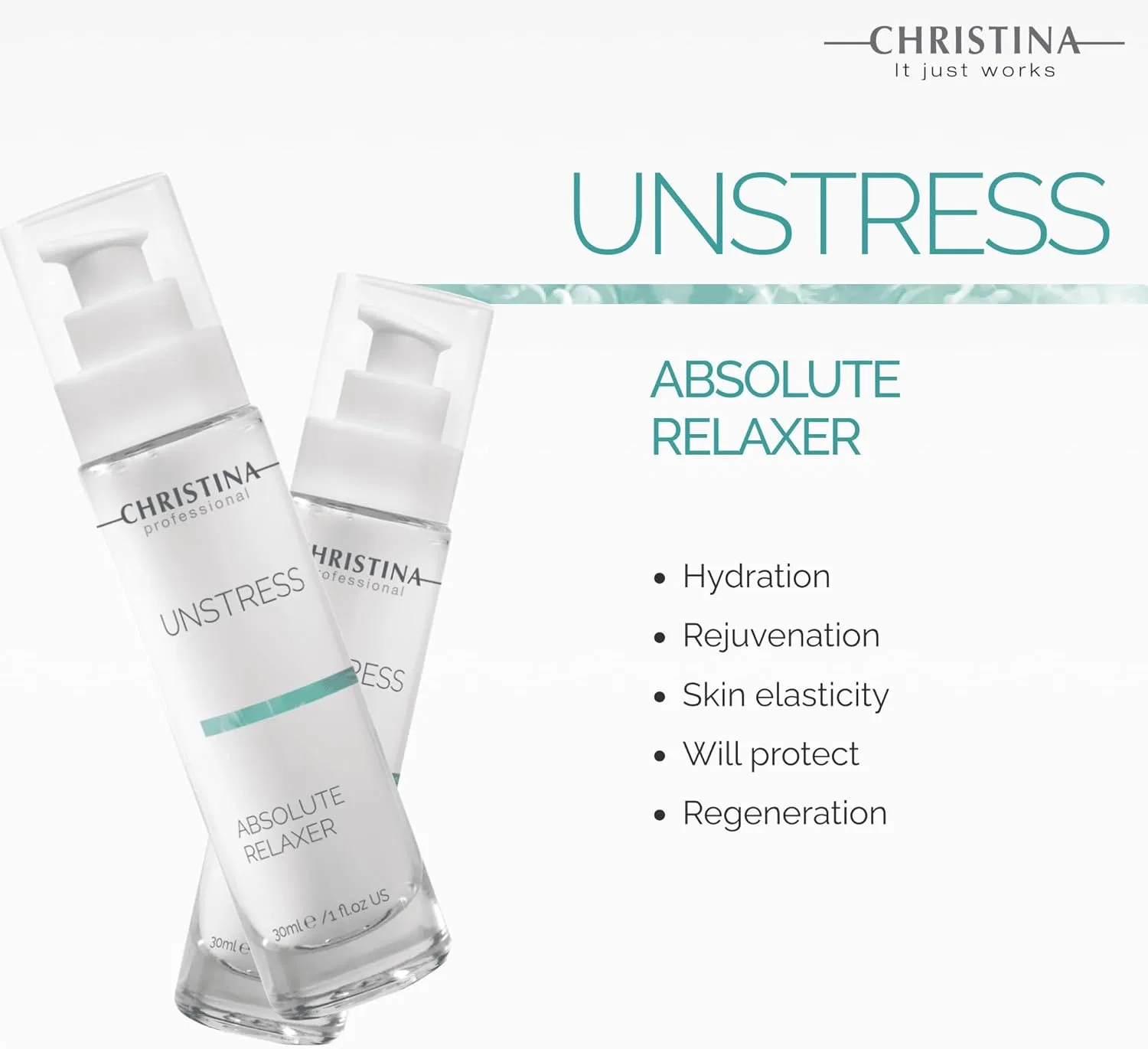 Дневной крем Christina Unstress Absolute Relaxer с гиалуроновой кислотой и пептидами, 30 мл — фото 3
