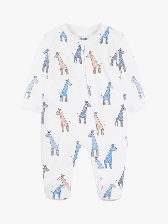 

Детский комбинезон-слип с жирафом на молнии из хлопка JoJo Maman Bébé, Blue