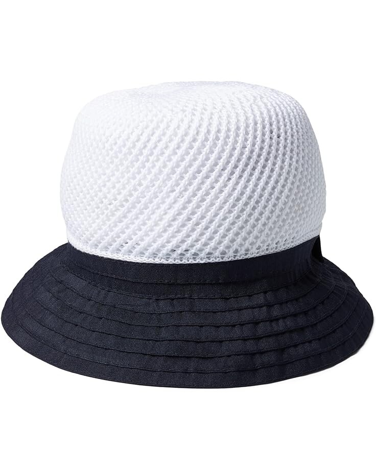 

Панама Badgley Mischka Crochet Crown Bucket Hat, цвет White/Navy