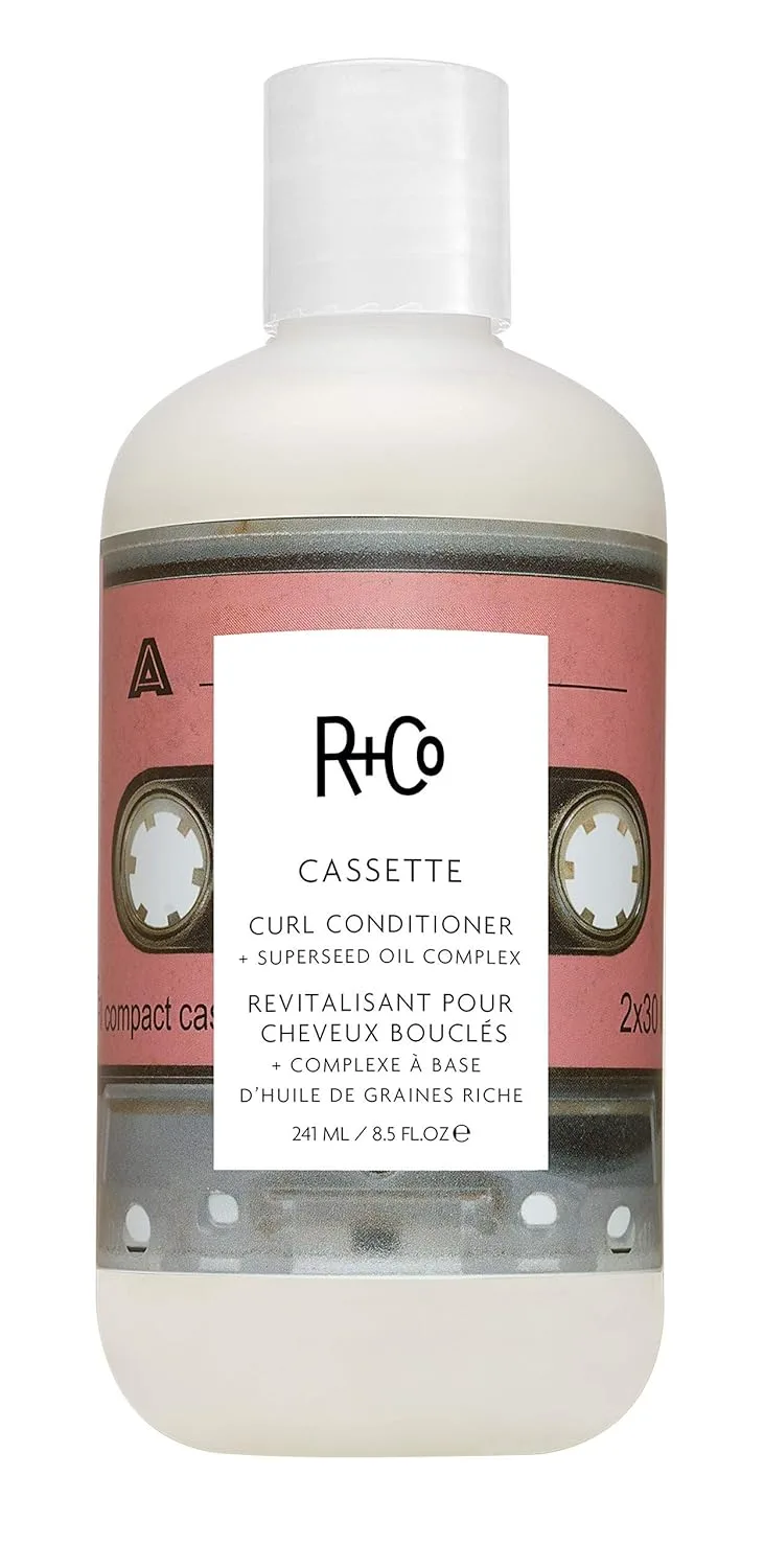 R+Co Cassette Curl Defining Conditioner - кондиционер для завитков с комплексом Superseed Oil для легкого укладки и контроля пушистости, добавляет блеск и увлажнение для естественных упругих локонов, без сульфатов, веганский, 250 мл 251 мл (