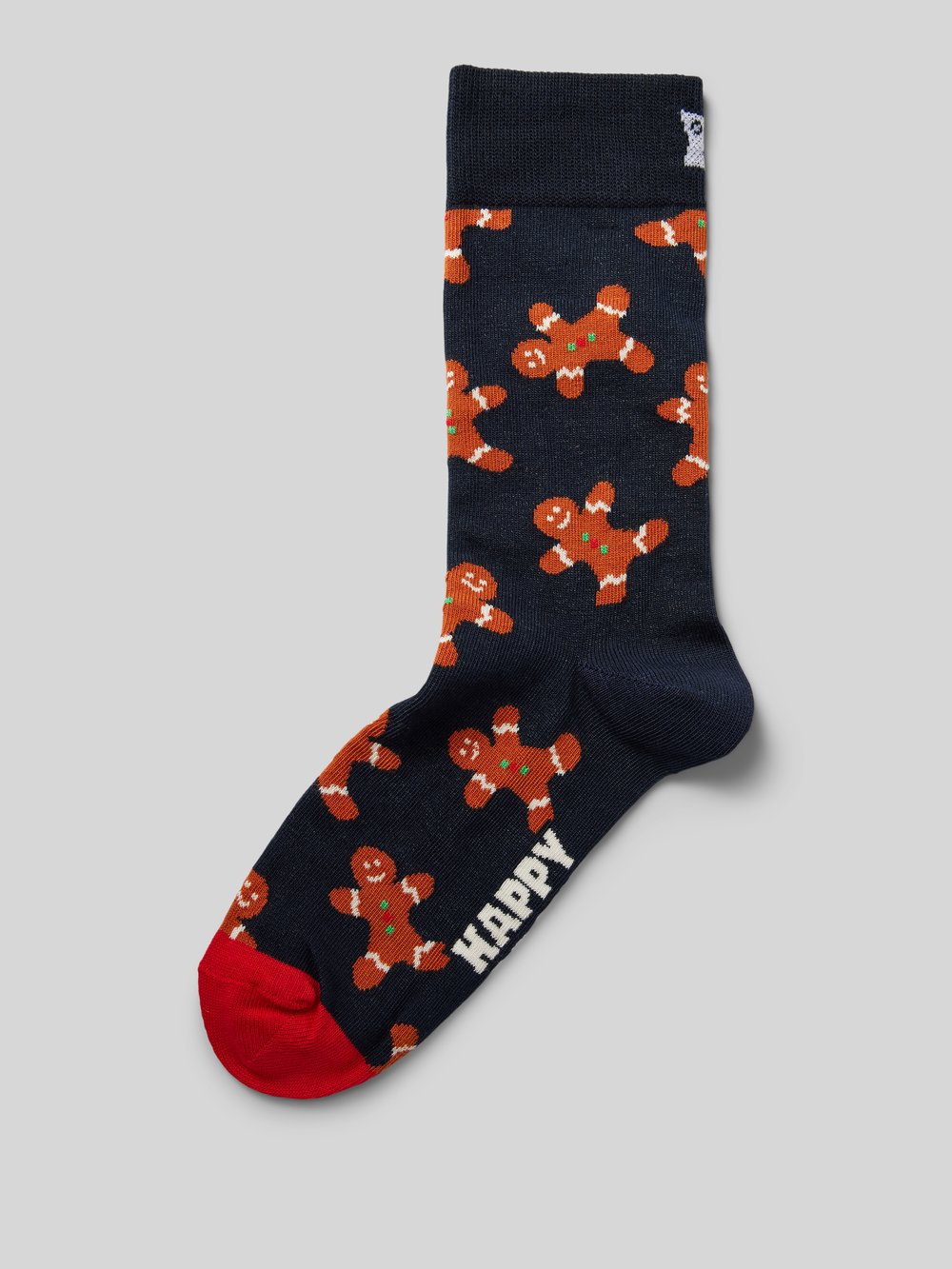 

Носки с этикеткой-швом модель «Пряничный человечек» Happy Socks, темно-синий