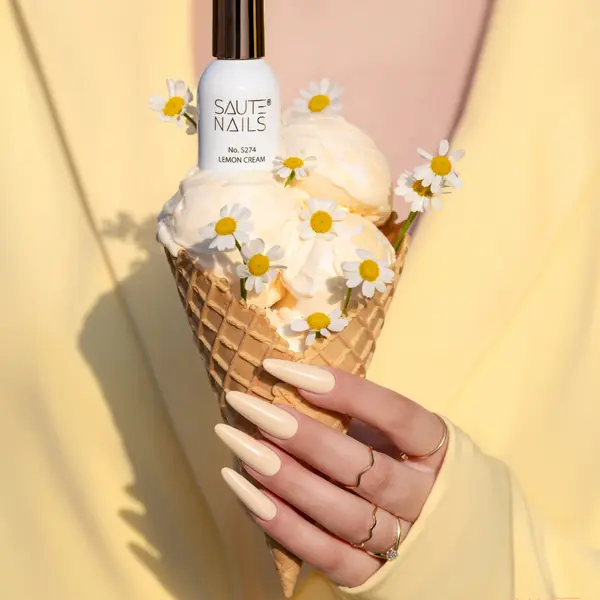 Гибридный лак для ногтей s274 лимонный крем, 8 мл Saute Nails, цвет s274 lemon cream — фото 2