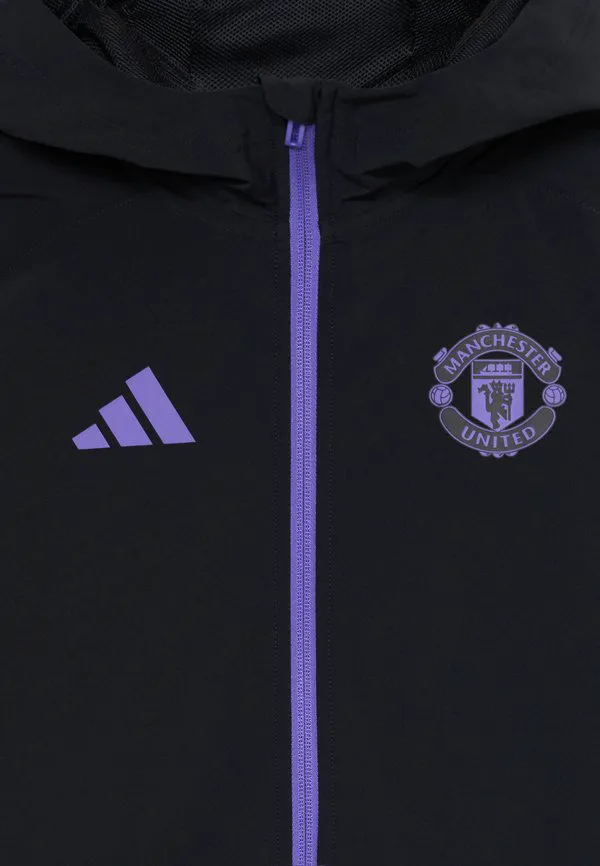 Куртка для тренировок manchester united tiro competition tech travel jacket, детская тренировочная куртка. Adidas Performance, Black/Purple Rush — фото 3