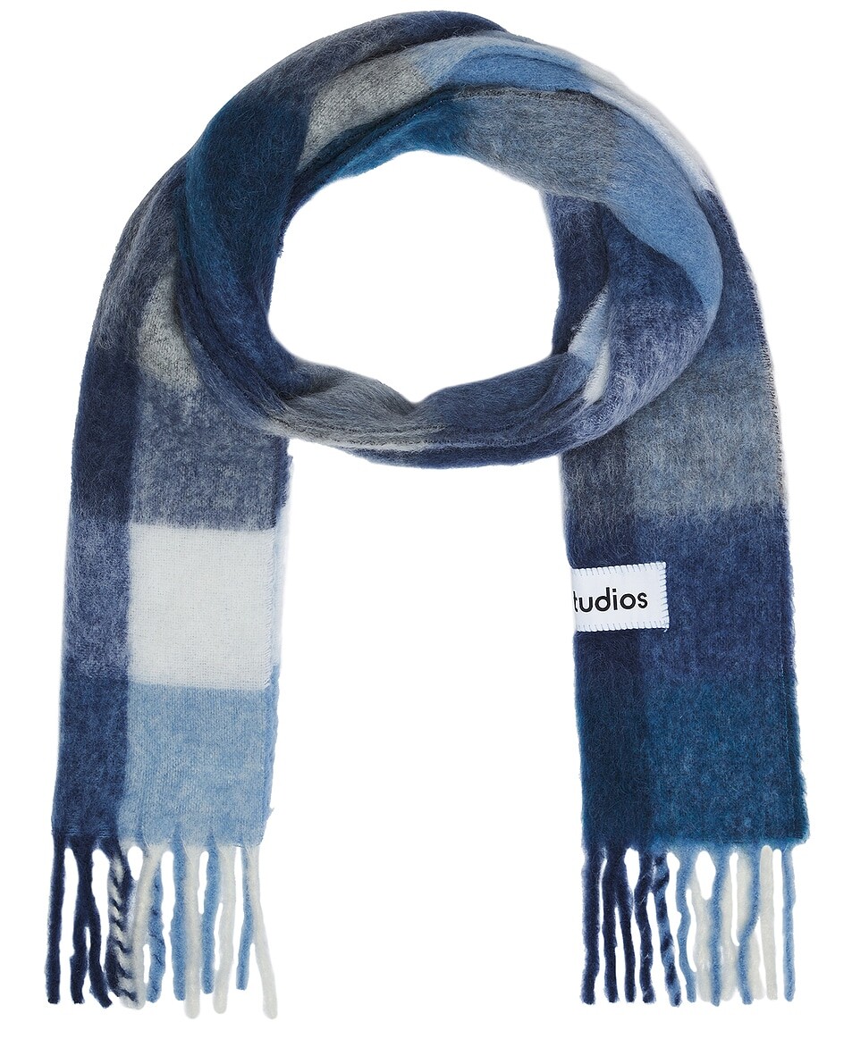 

Шарф Acne Studios, цвет Indigo, Grey, & Light Blue