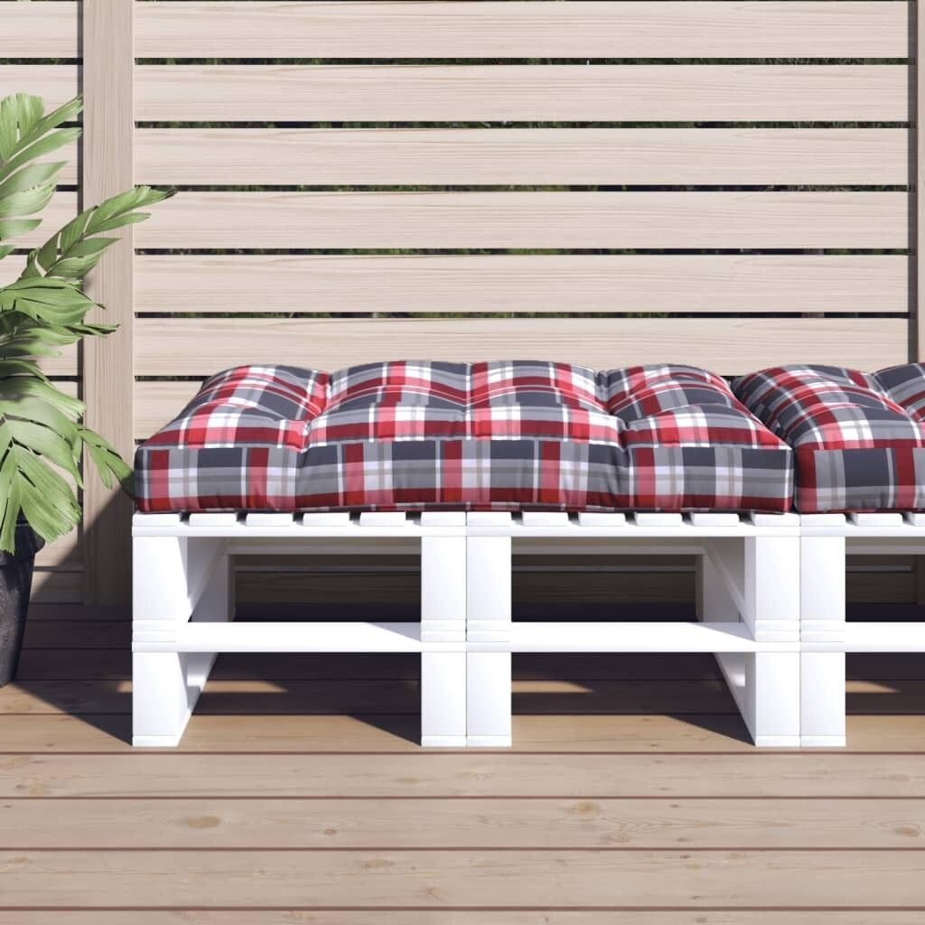 

Подушка The Living Store Pallet красная с узором в клетку 120х80х12 см ткань