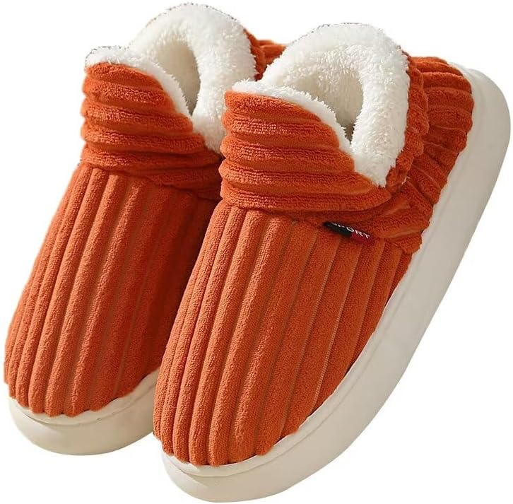 

Женские и мужские нескользящие теплые хлопковые туфли для дома и прогулок внутри помещения Zonkacen, оранжевый