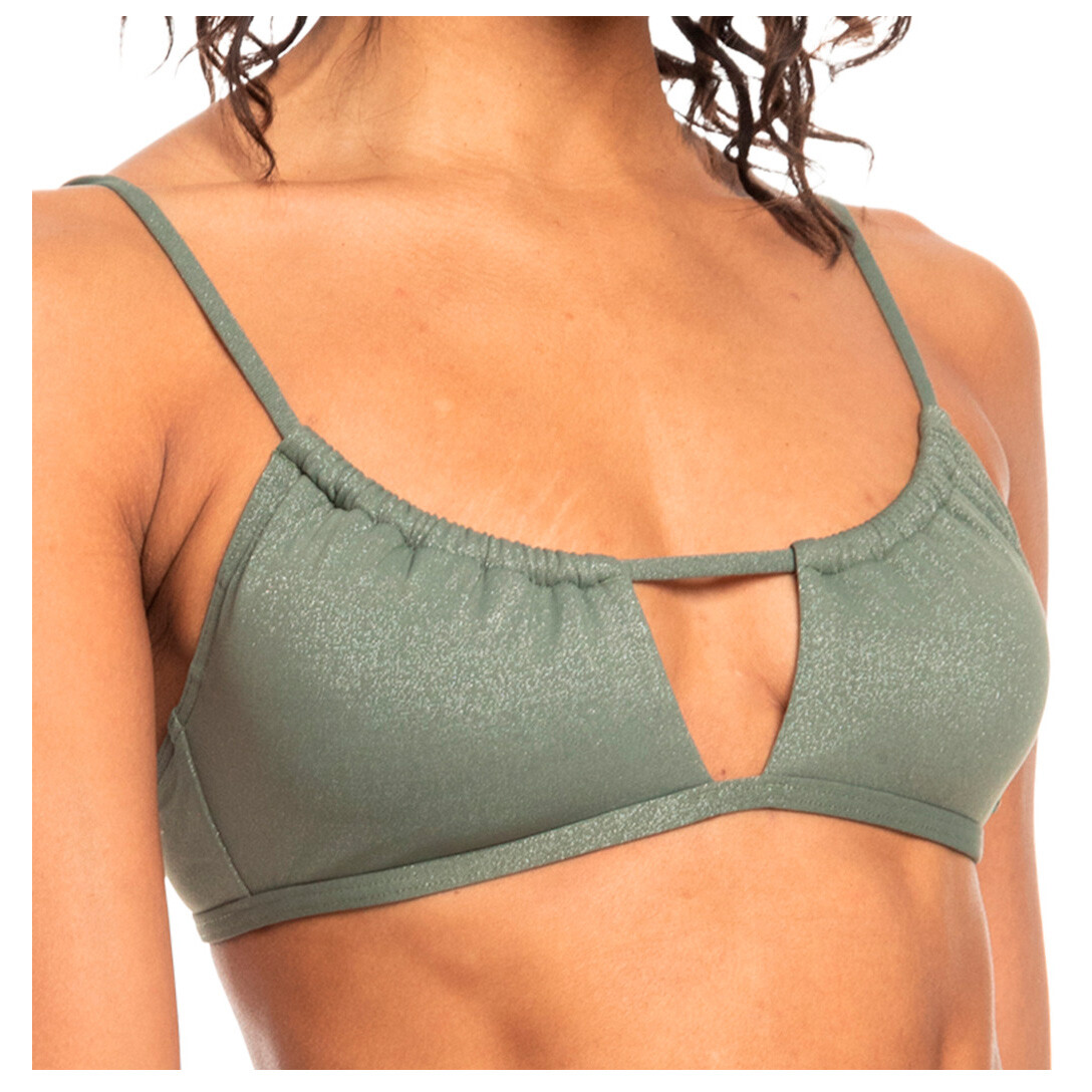 

Верх бикини Roxy Women's Shiny Wave Bralette, цвет Agave Green