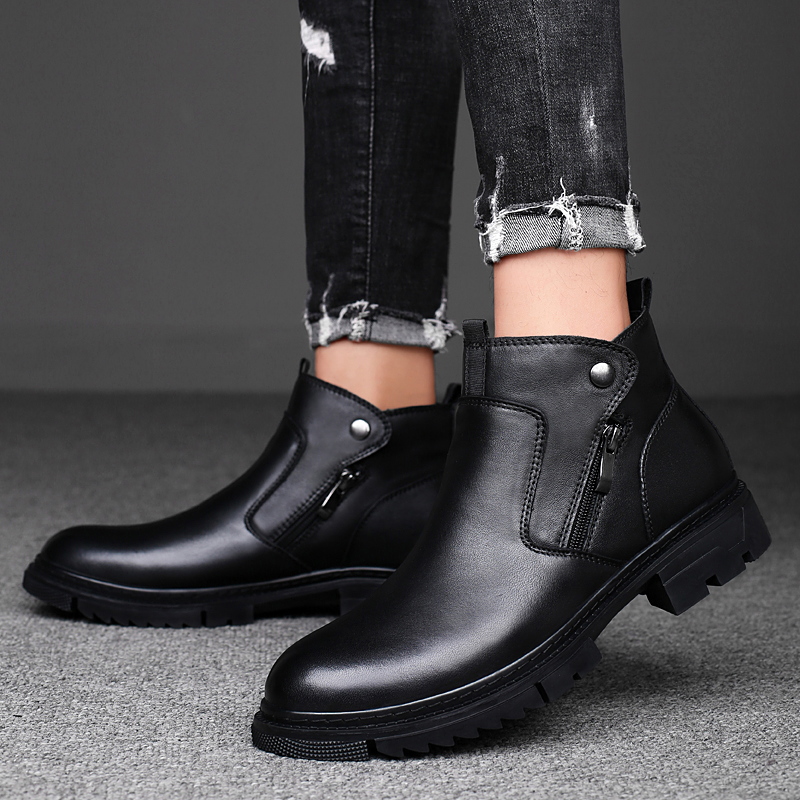 Bull Thunder Черные утепленные мужские ботинки на платформе, цвет Black Insulated Shoes — фото 4