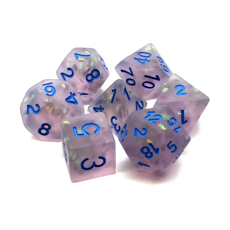 

Набор Poly Set Frosted Firefly Lavender с синим (7), Acrylic-Resin Dice - Infused