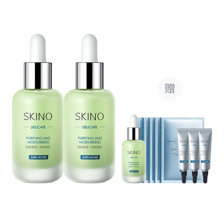 

Эссенция для борьбы с акне Peptide SKINO, 30ml*2 with acne-fighting serums 15ml+random facial mask 5 pcs+acne cream 4g*3