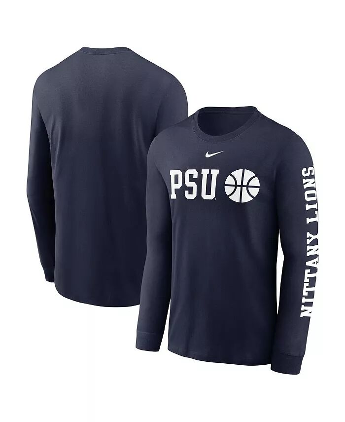 

Футболка мужская с длинным рукавом Navy Penn State Nittany Lions Basketball Icon Two-Hit Nike