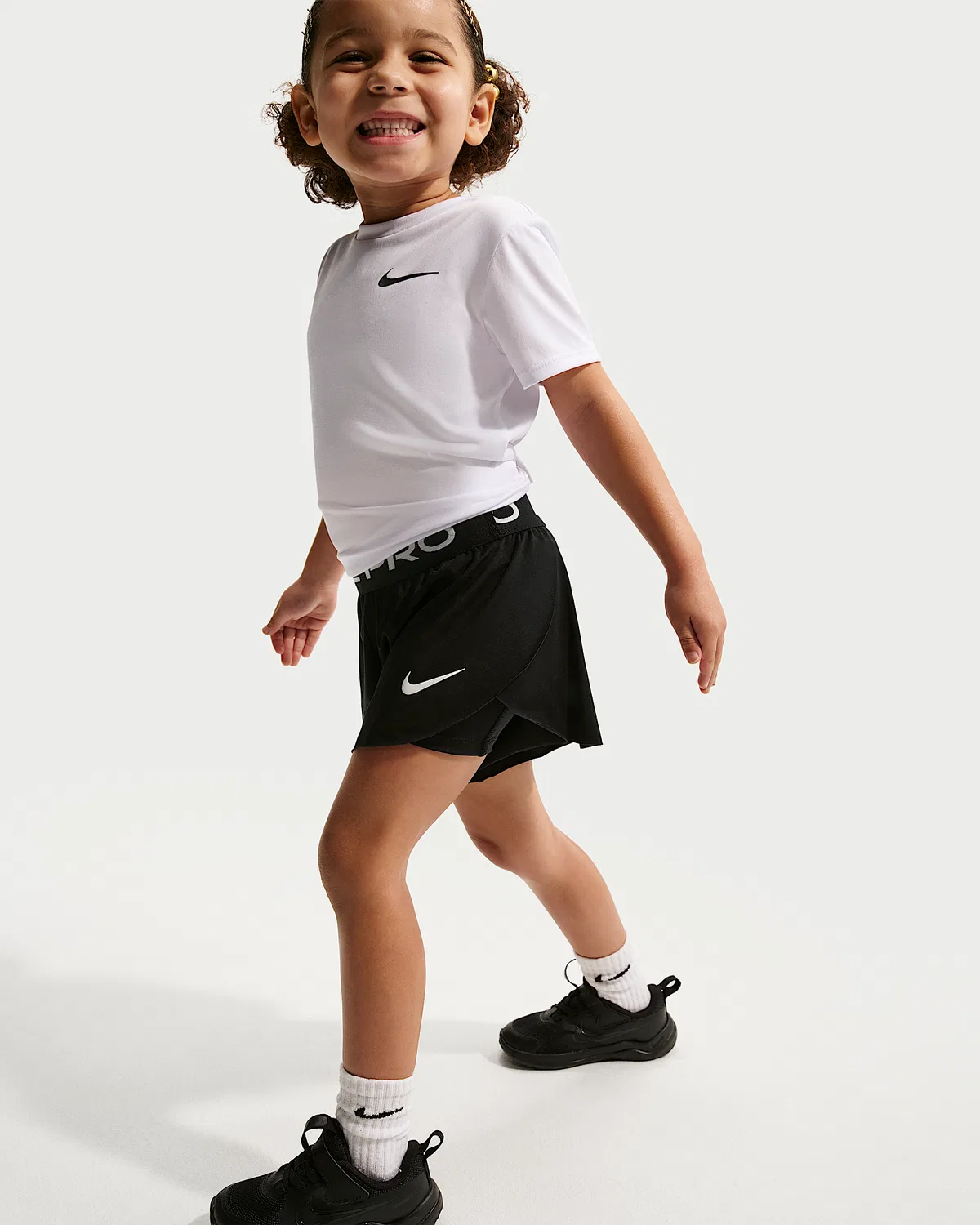 Детские шорты Nike Pro Toddler Dri-FIT 2-in-1, Black — фото 4