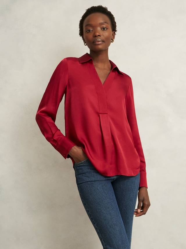 

Топ Marie Hammered Satin Hobbs, Pomegranate Red