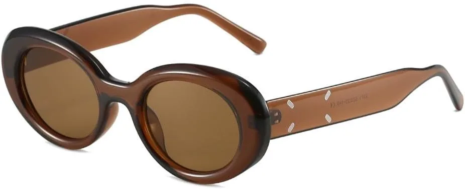 

Модные солнцезащитные очки овальной формы в маленькой оправе для женщин и мужчин. Стильные очки, элегантные солнцезащитные очки на любой случай HYYZZC, Yellow