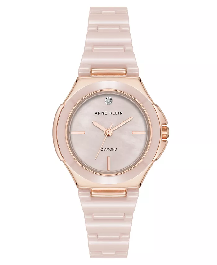 

Женские кварцевые часы-браслет с розовой керамикой, 30 мм Anne Klein, мультиколор