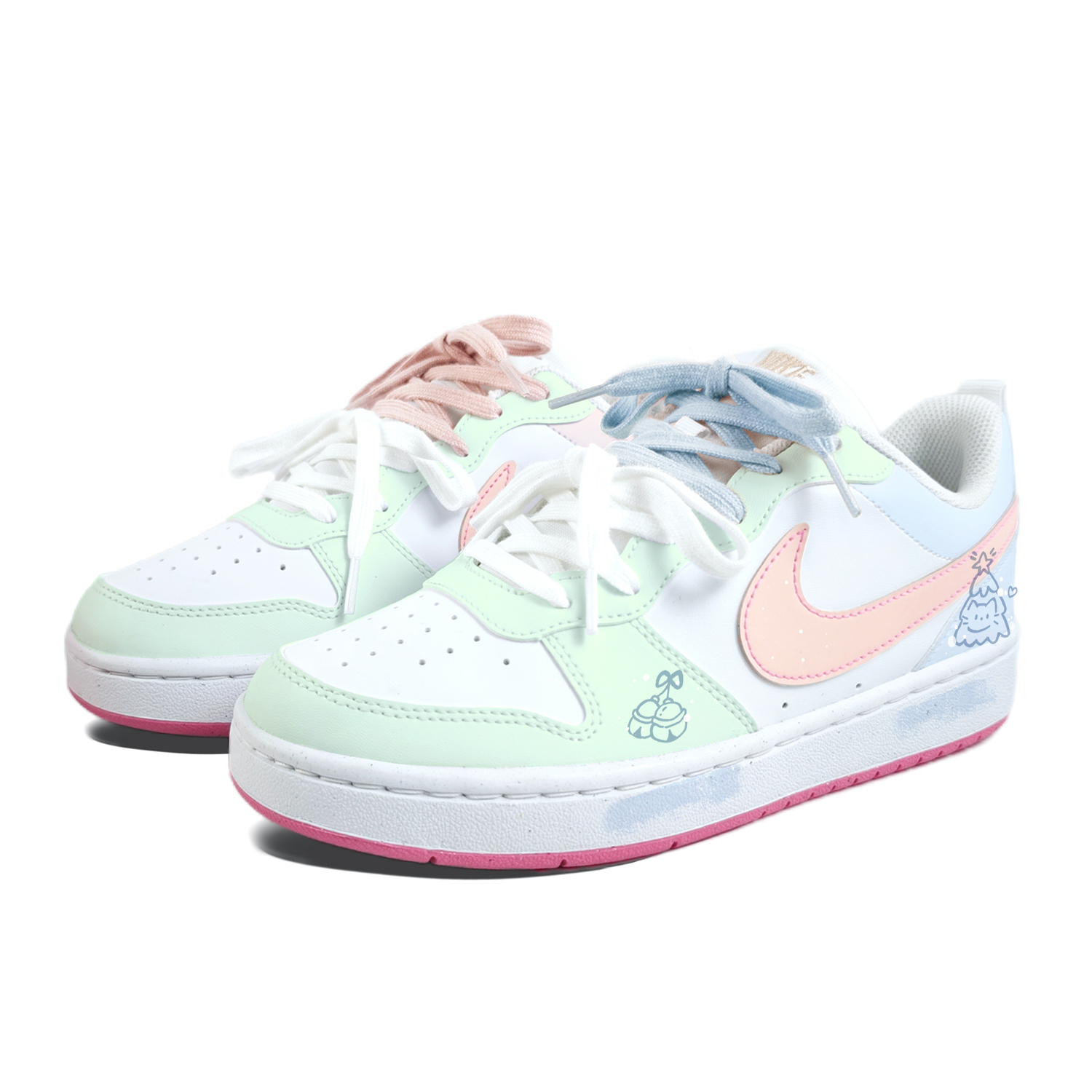 

Court Borough Детские Скейтбординг Кроссовки Grade School Nike, vibrant розовый синий