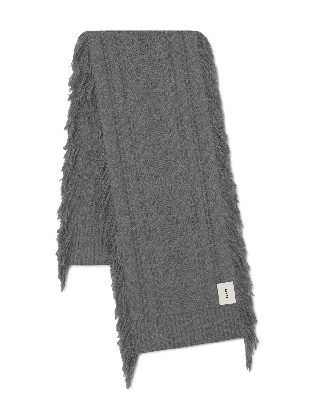 

Шарф фактурной вязки с бахромой Aeron, серый