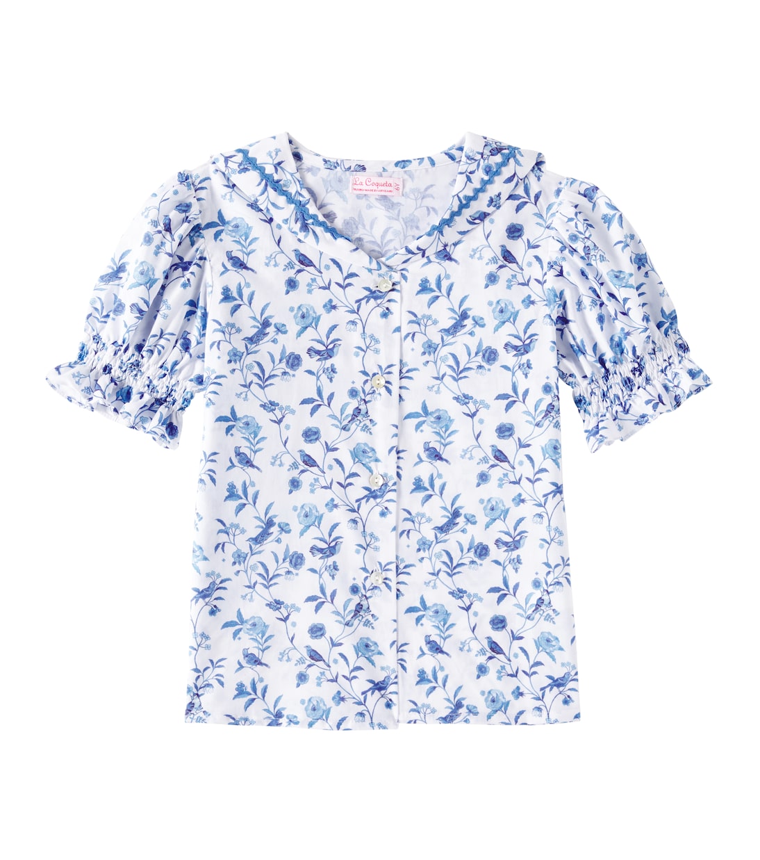 

Жоржина цветочная хлопковая блузка La Coqueta, Blue Bird Floral
