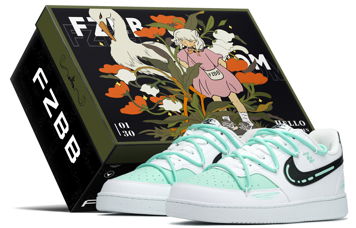 

Кроссовки Nike Court Vision 1 Skateboard Shoes Men Low-Top White/Green, зеленый