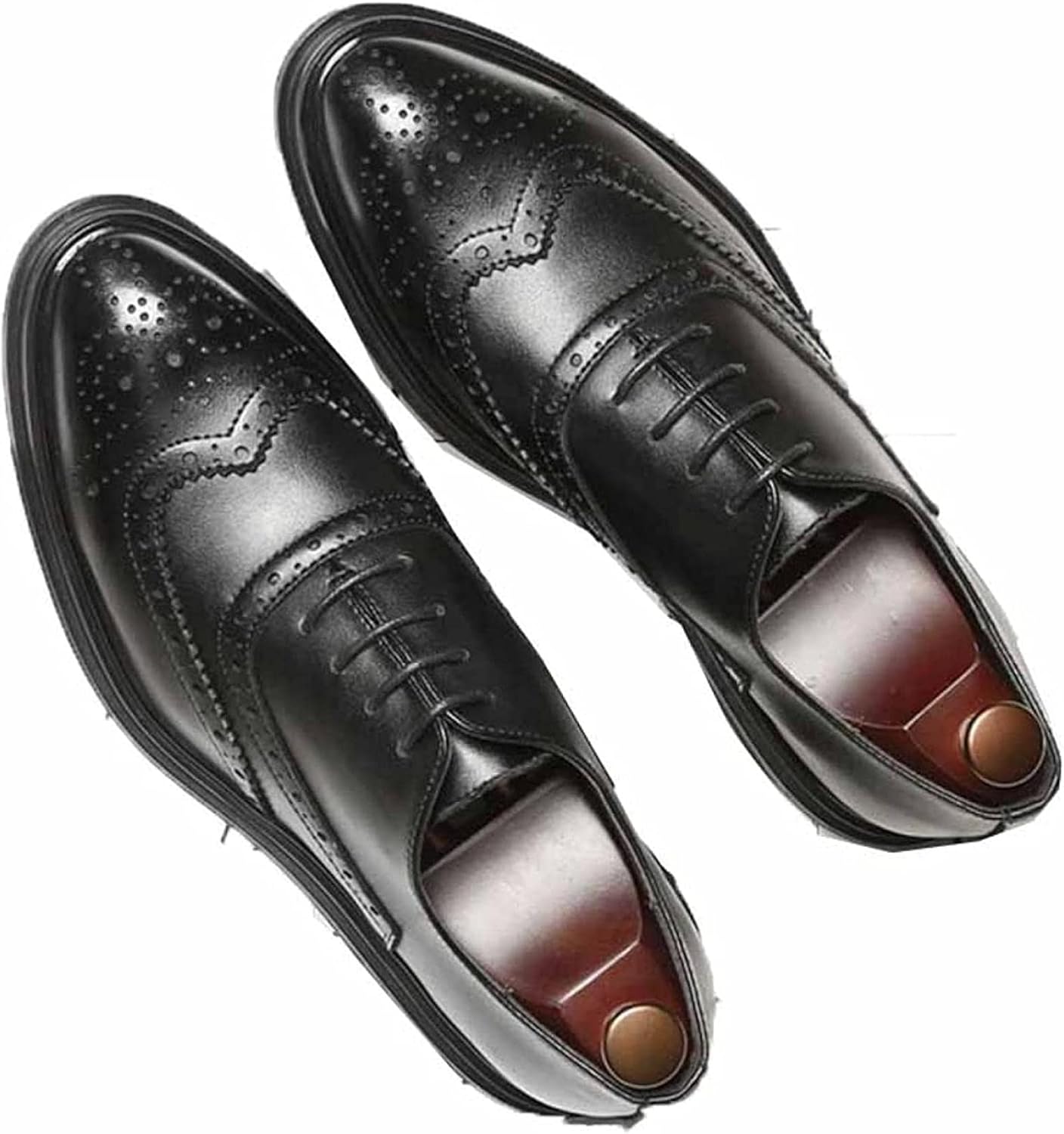 

Мужские деловые кожаные туфли Yiozoi с низким верхом, заостренные, на шнуровке, броги, формальные оксфорды, свадебные, черный