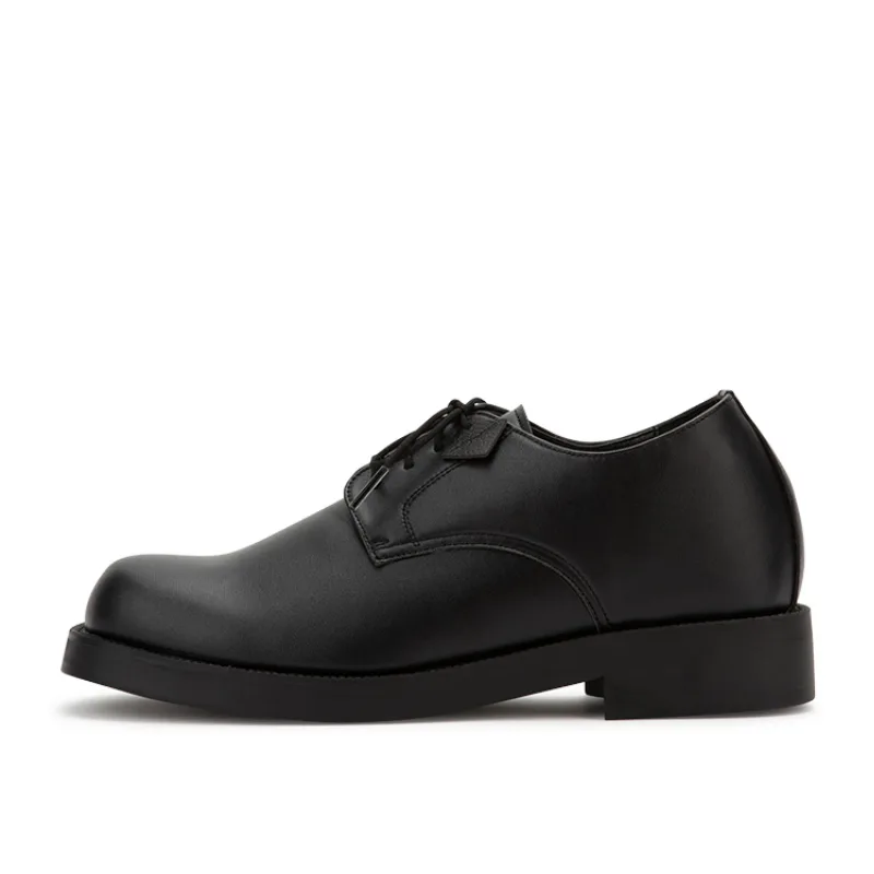 Мужские туфли дерби на высоком каблуке 7CM 702 Sharp DIFFERSHOE чёрные