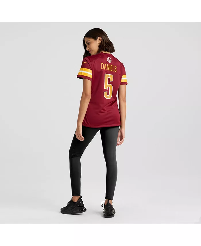Женская игровая майка Джейдена Дэниелса бордового цвета из команды Washington Commanders Nike — фото 2