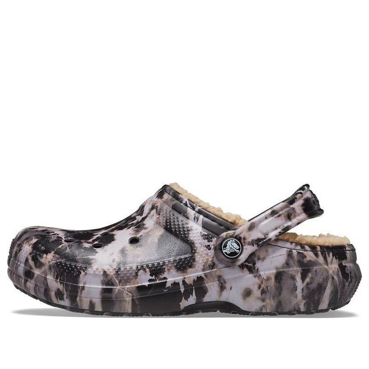 

Сабо Crocs Classic Lined Bleach Dye Clogs 'Black White Beige' 207299-001, черный