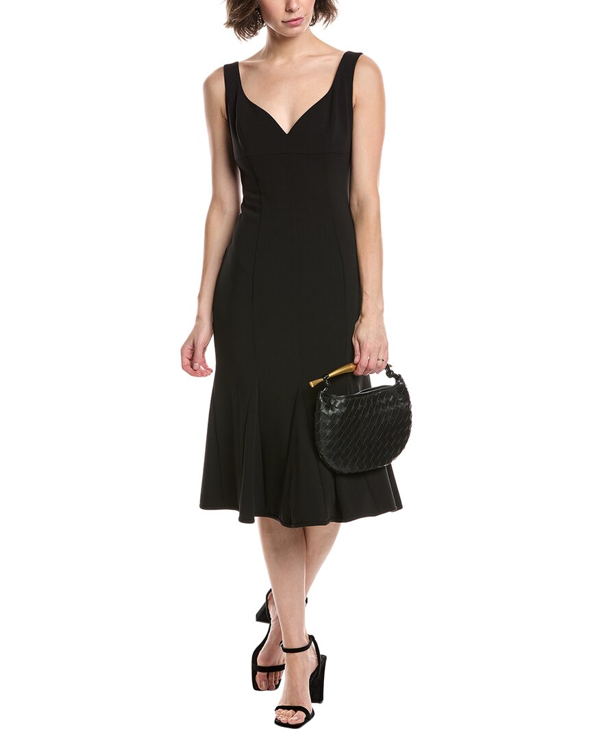 

Черное ореоловое платье миди Эшлин с гофре Black Halo