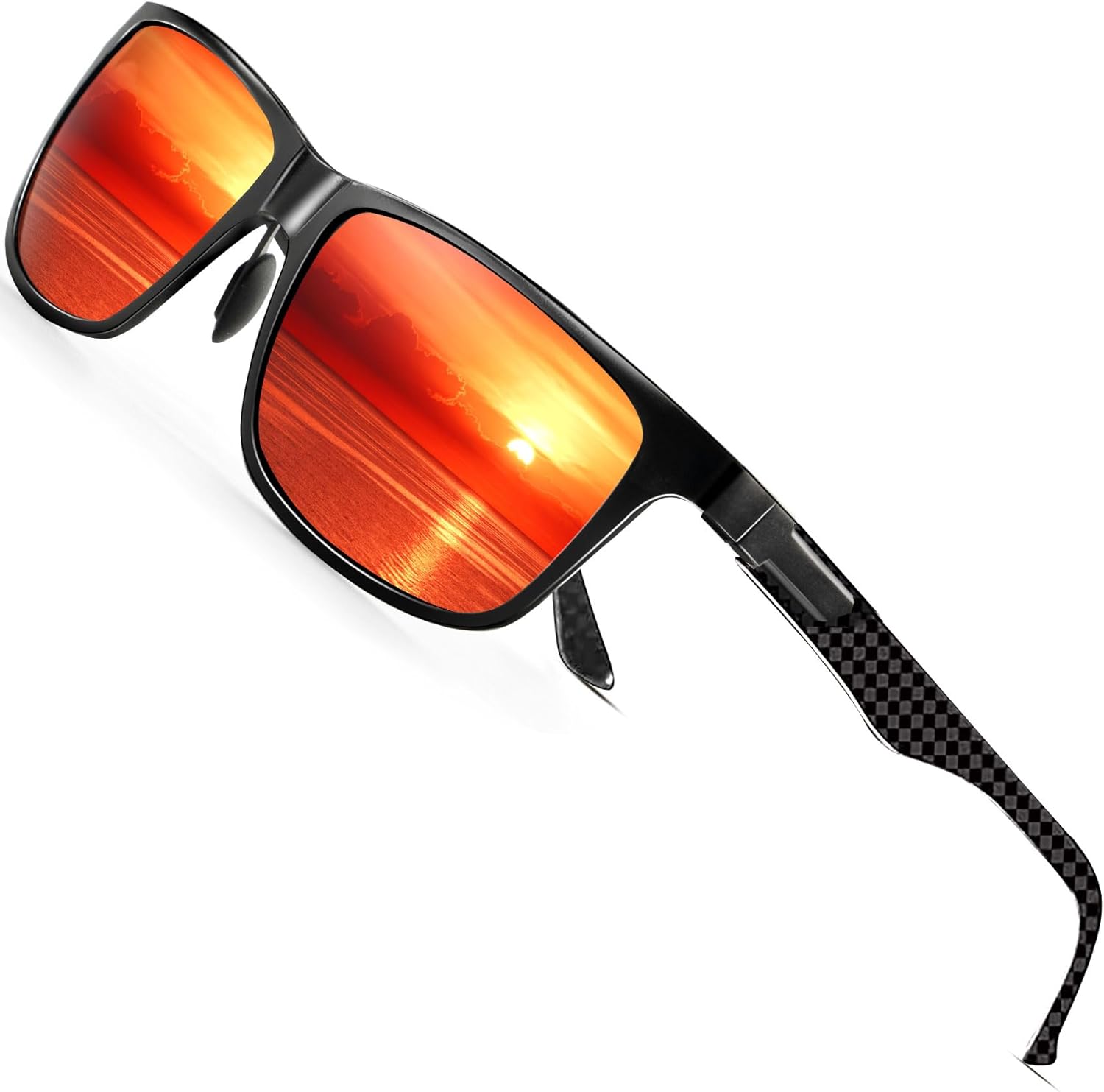 

Поляризованные солнцезащитные очки ANYLUV для мужчин, прямоугольная классическая оправа из алюминия и магния, солнцезащитные очки для мужчин с защитой от УФ-излучения, A08 Black/Orange