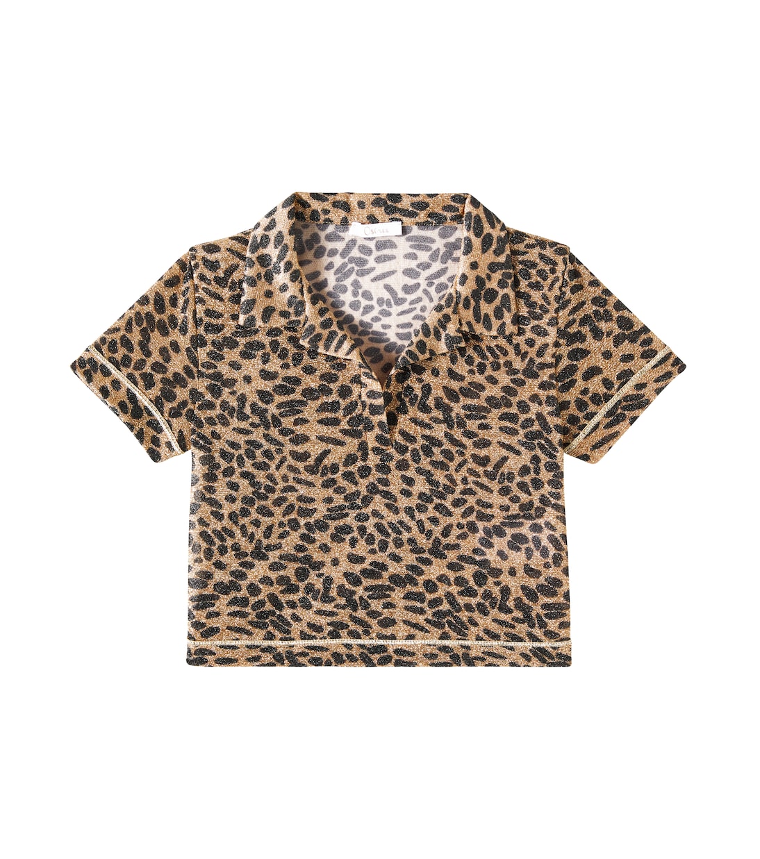 

Поло с леопардовым принтом из ламе Oséree Kids, Leopard