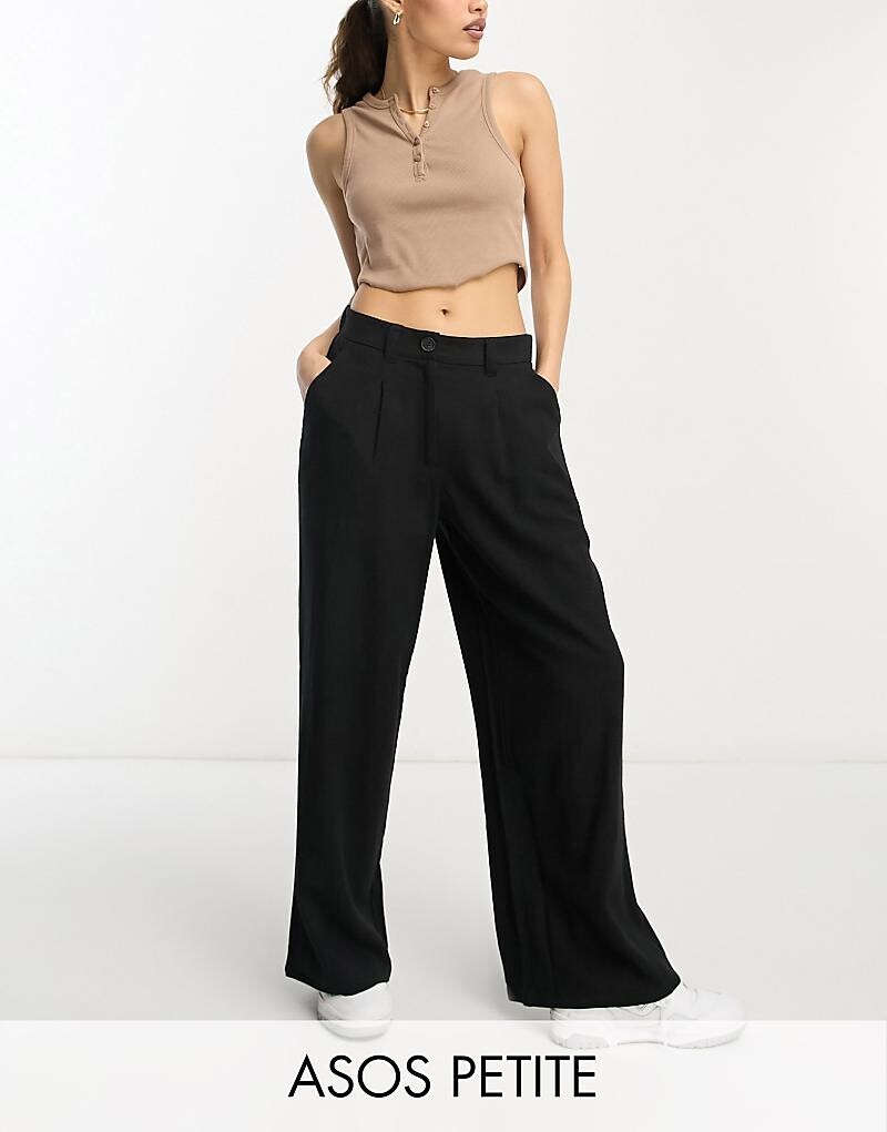 

Черные брюки для папы с льняным наполнением ASOS DESIGN Petite