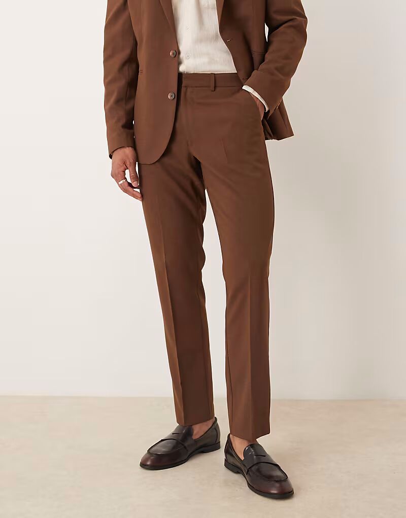 

Узкие брюки коричневого цвета Asos Design